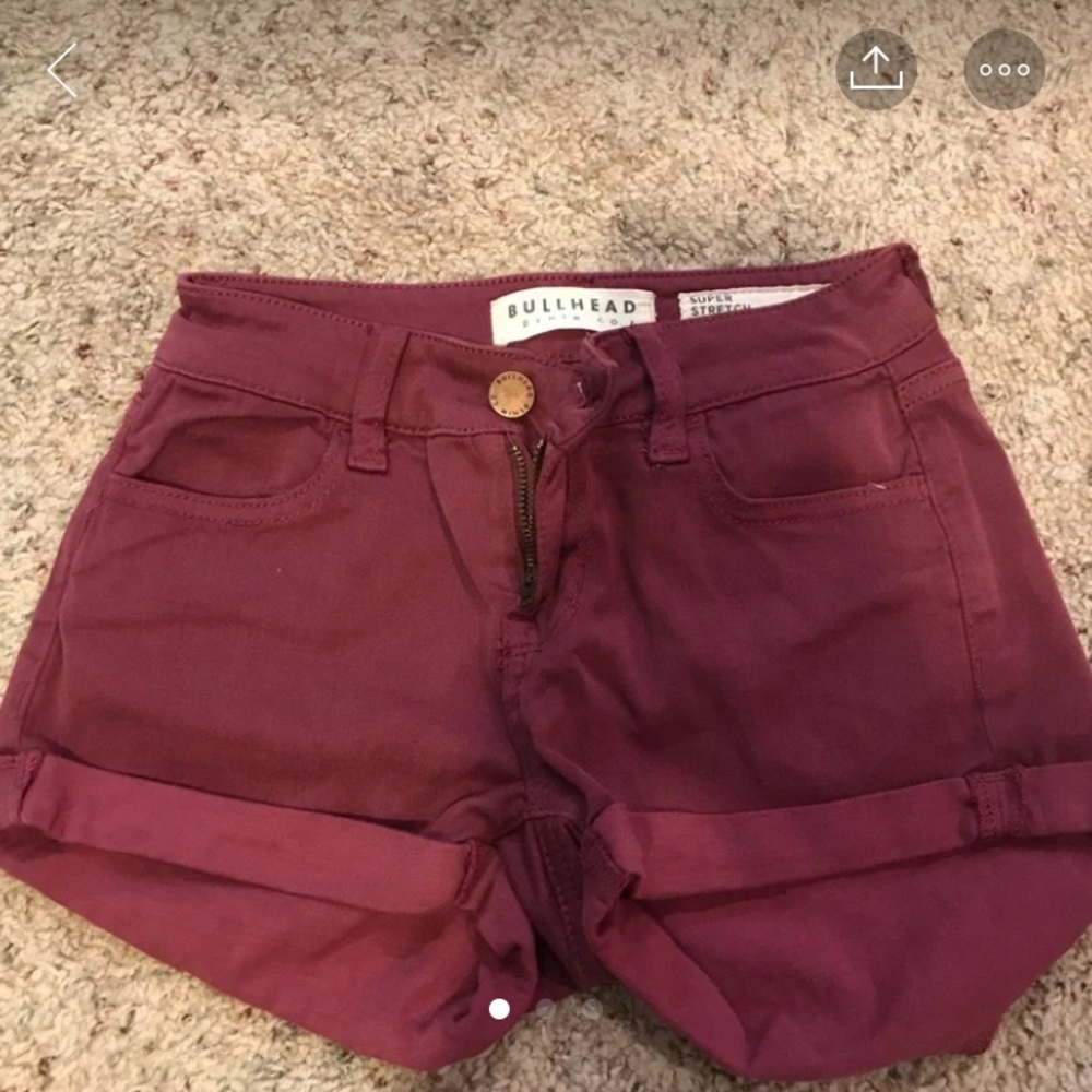 maroon high waisted shorts